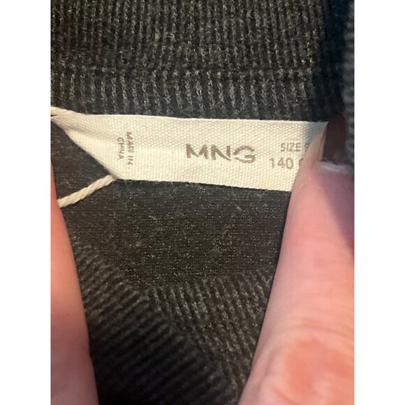 MNG Mango Grey Turtleneck Mock Neck A-Line Open Hem Ribbed Dress Size 9-10 - Picture 5 of 6